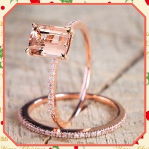 💍New💍18K Rose Gold Floral Morganite Ring💍